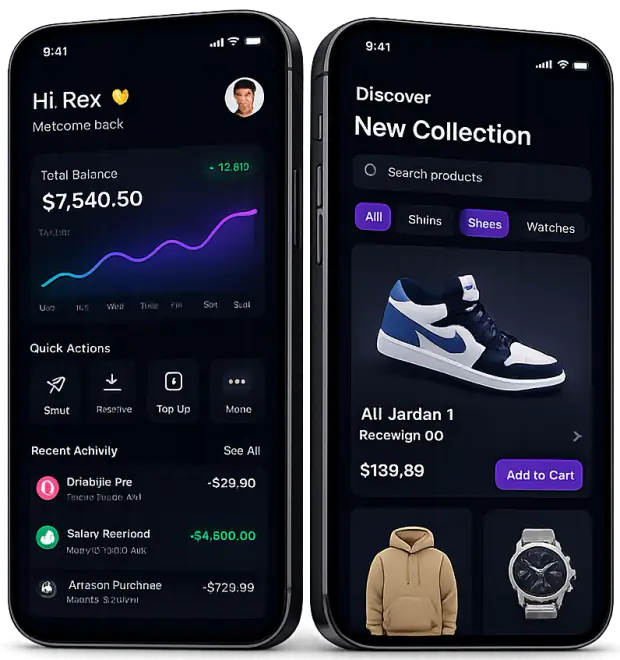 ตัวอย่างหน้าจอ mobile app ที่สร้างผ่าน AI workflow