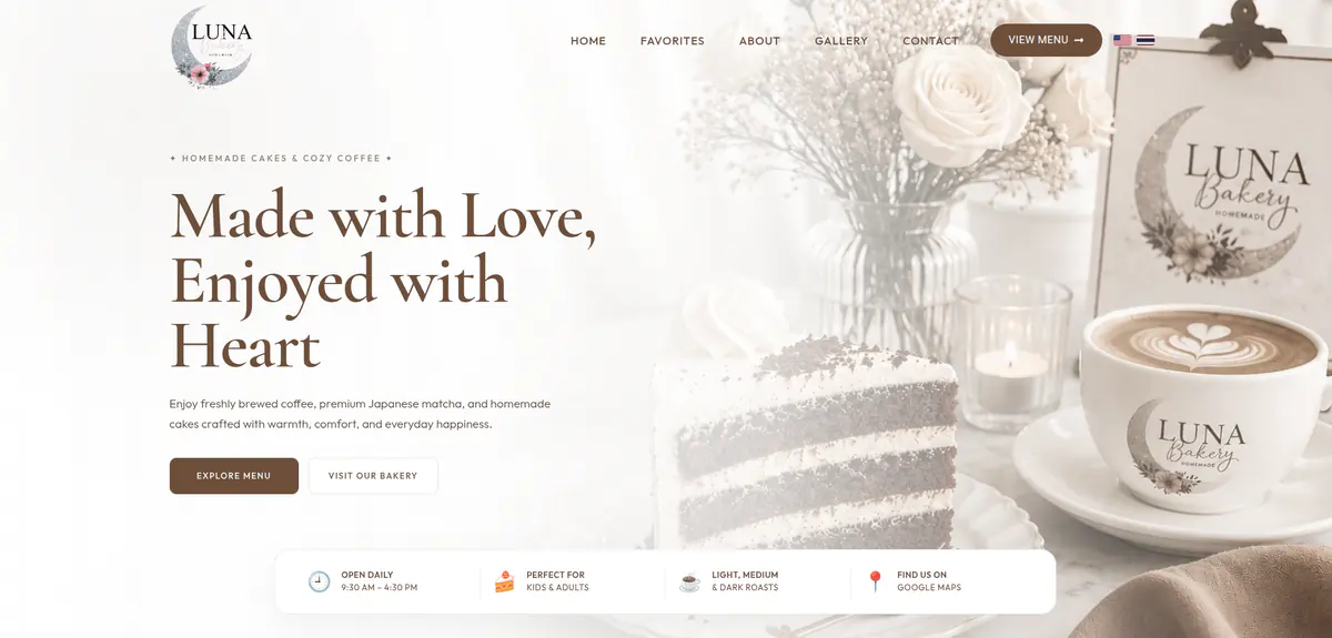 Luna Homemade Bakery project screenshot